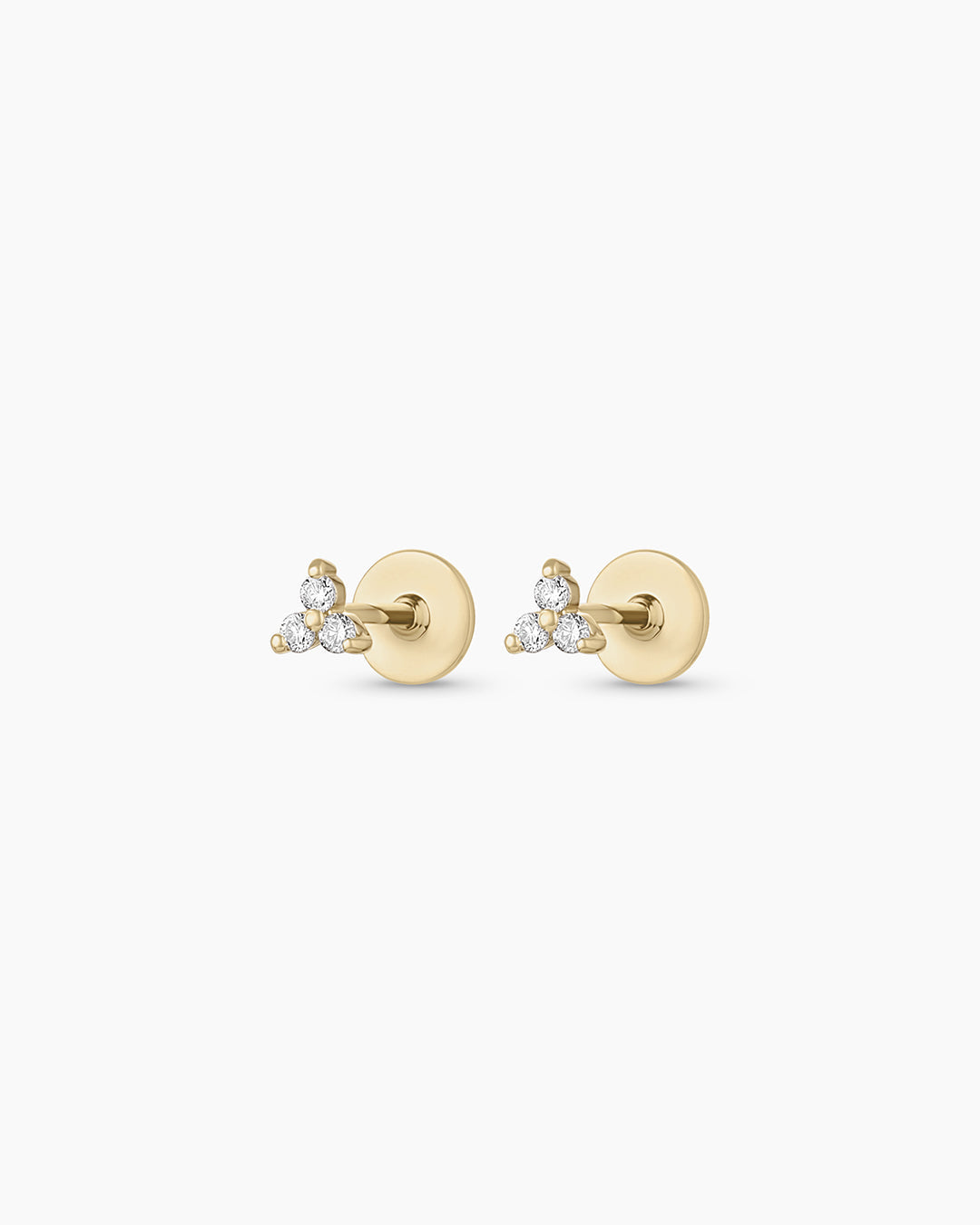 Diamond Stud Flat Back Earrings