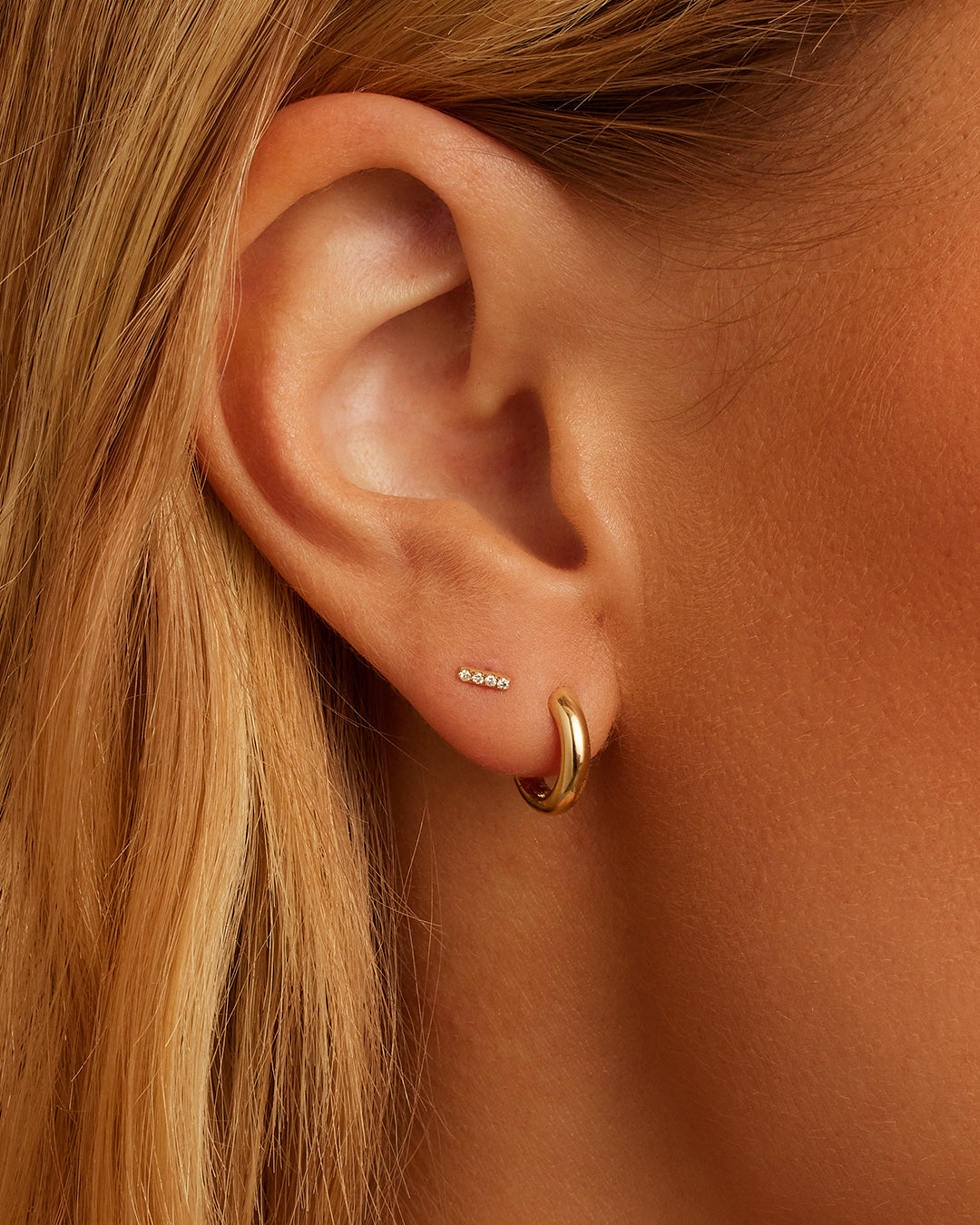 Pinch Flat Back Stud Earring, 2mm Diamond – Yū
