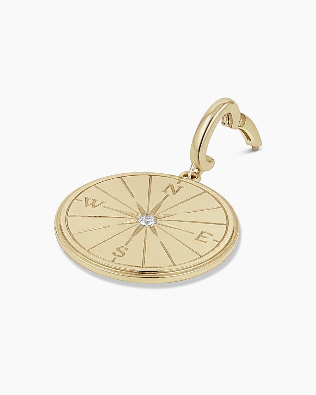 Diamond Compass Charm || option::14k Solid Gold