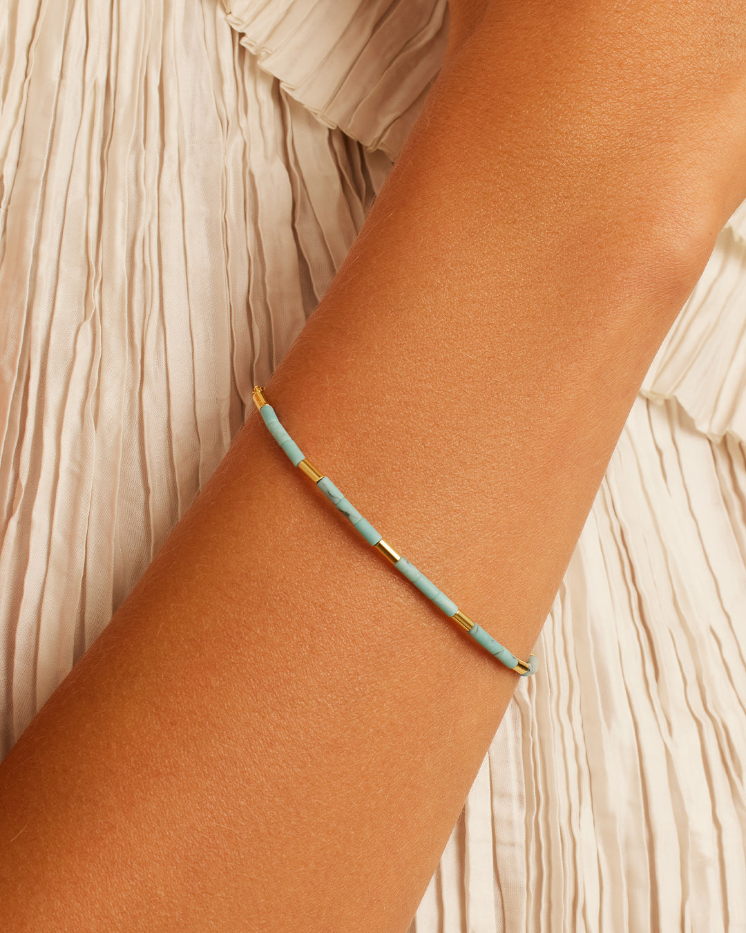 Power Gemstone Tatum Bracelet || option::18k Gold Plated, Turquoise - Healing