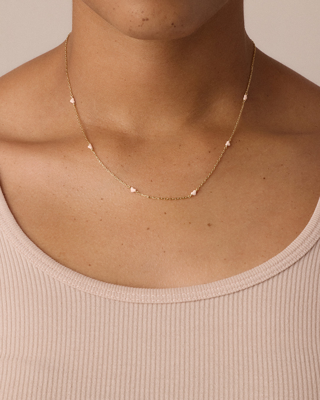 Pink Amour Necklace || option::18k Gold Plated