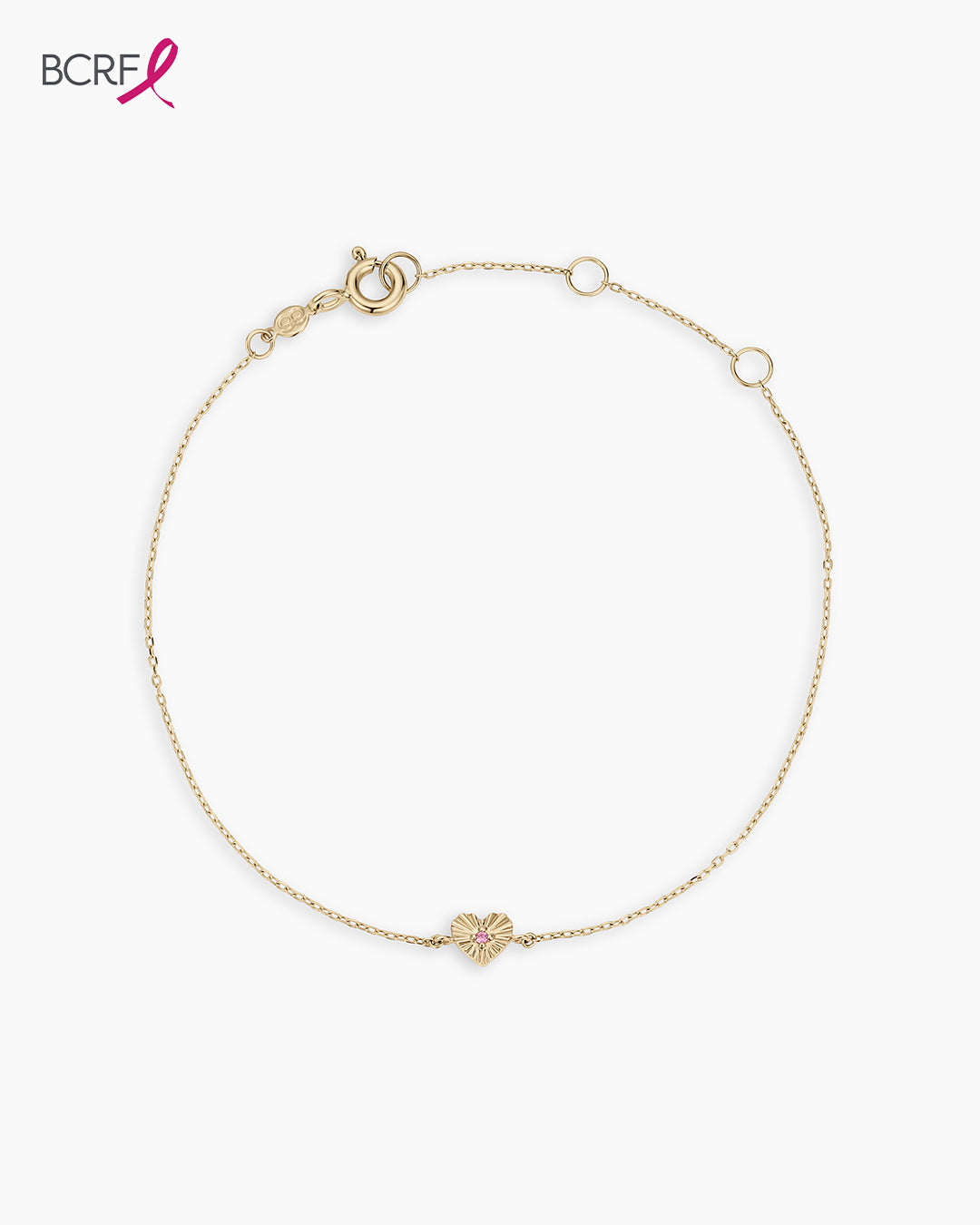 Pink Sapphire Vintage Heart Bracelet || option::14k Solid Gold