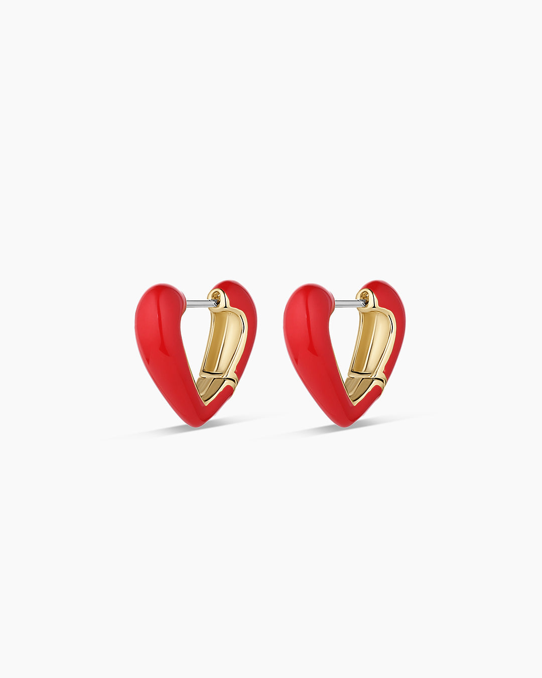 Amour Red Heart Huggies || option::18k Gold Plated