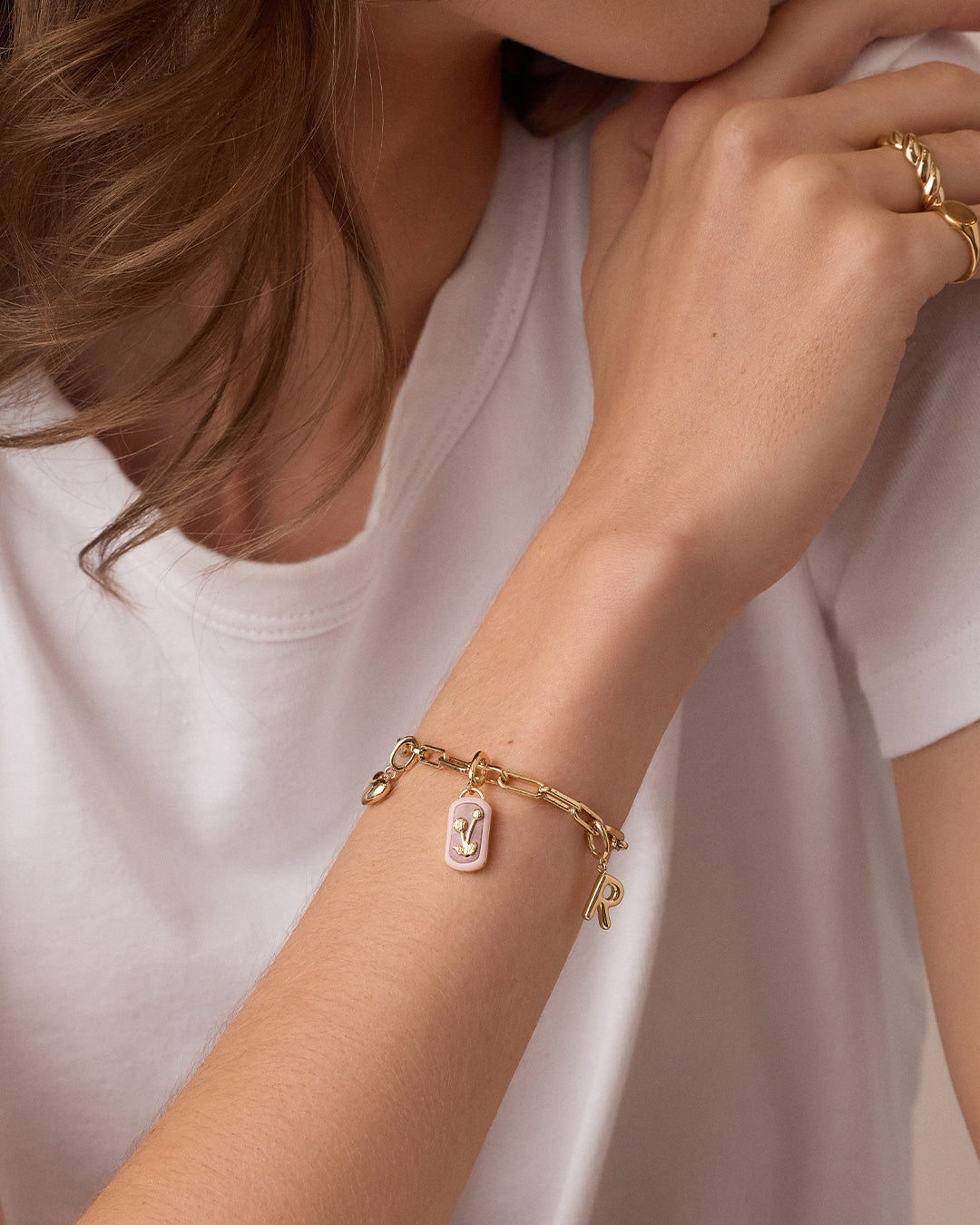 Power Gemstone Compassion Parker Charm || option::18k Gold Plated