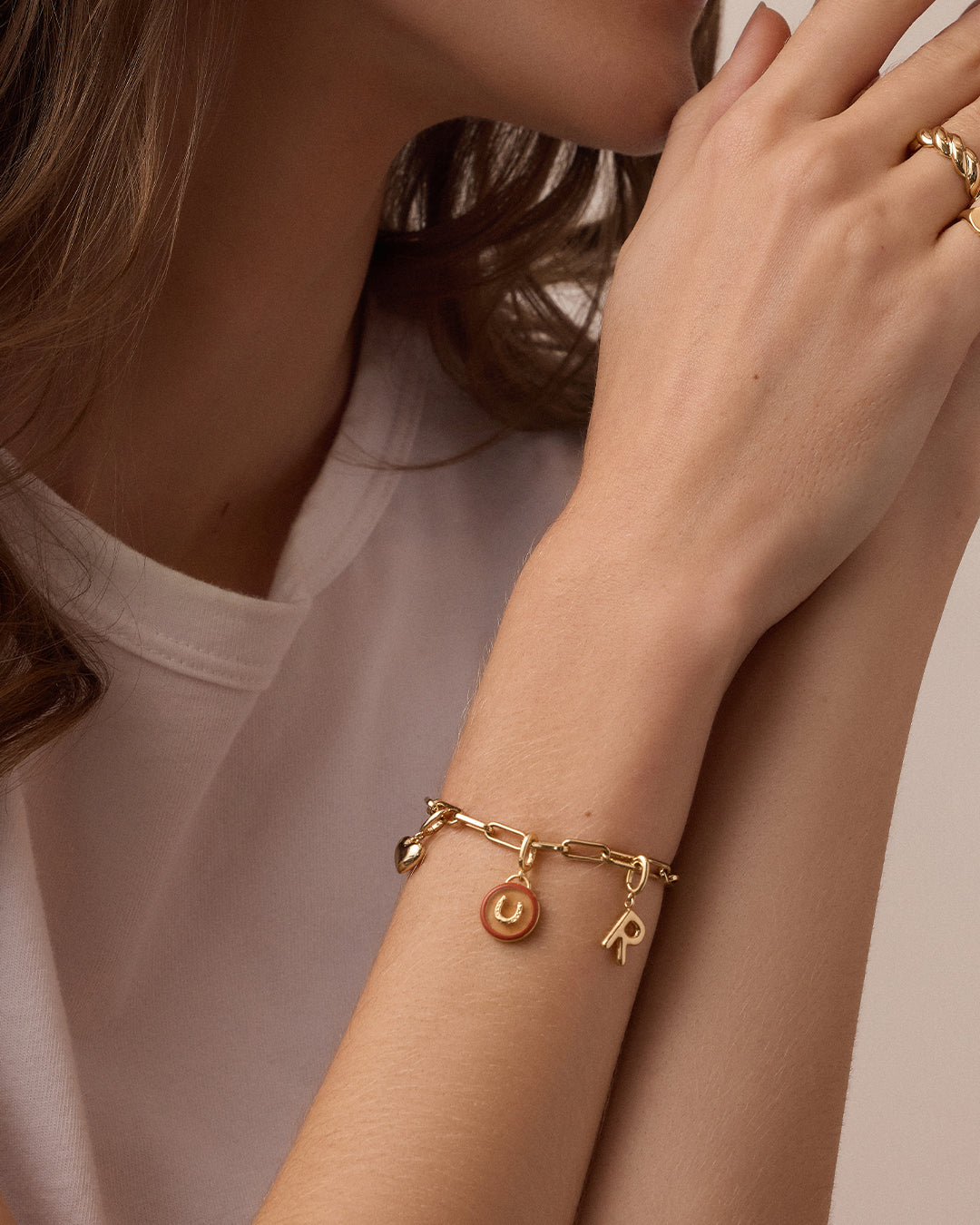 Power Gemstone Abundance Parker Charm || option::18k Gold Plated