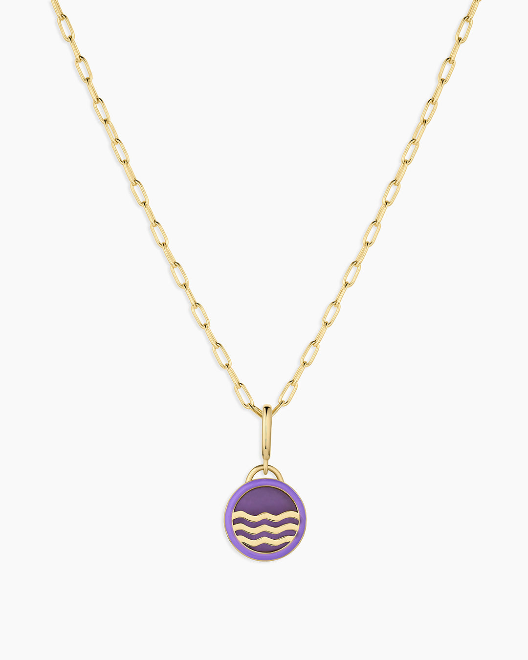 Power Gemstone Parker Charm Necklace Tranquility || option::18k Gold Plated