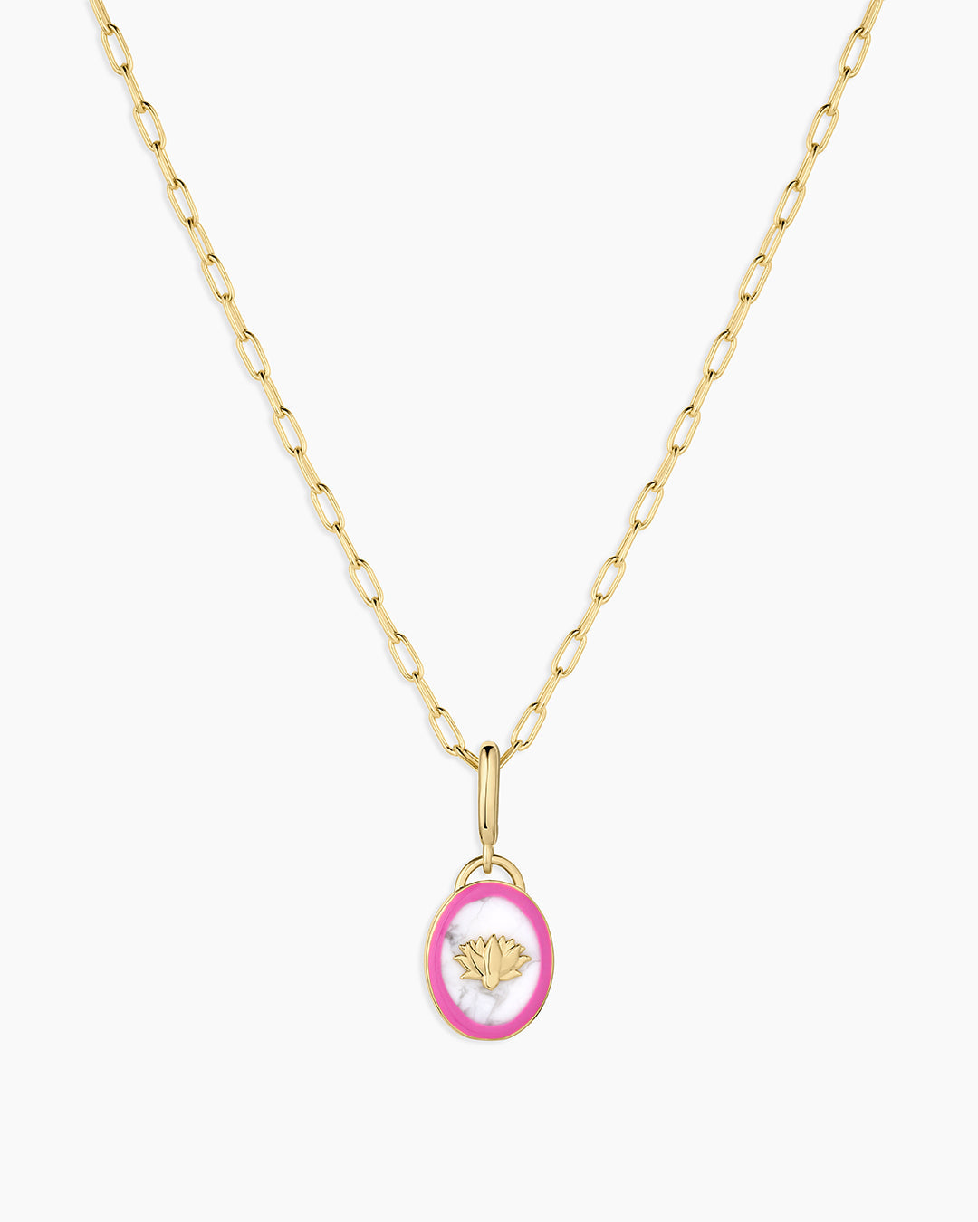 Power Gemstone Parker Charm Necklace Calming || option::18k Gold Plated