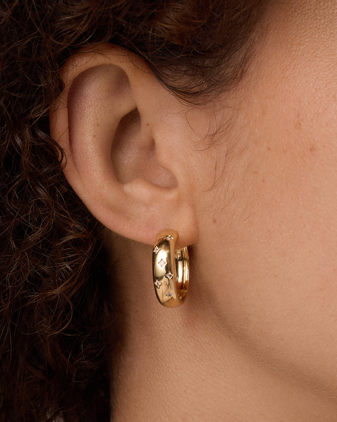 Celeste Hoops || option::18k Gold Plated