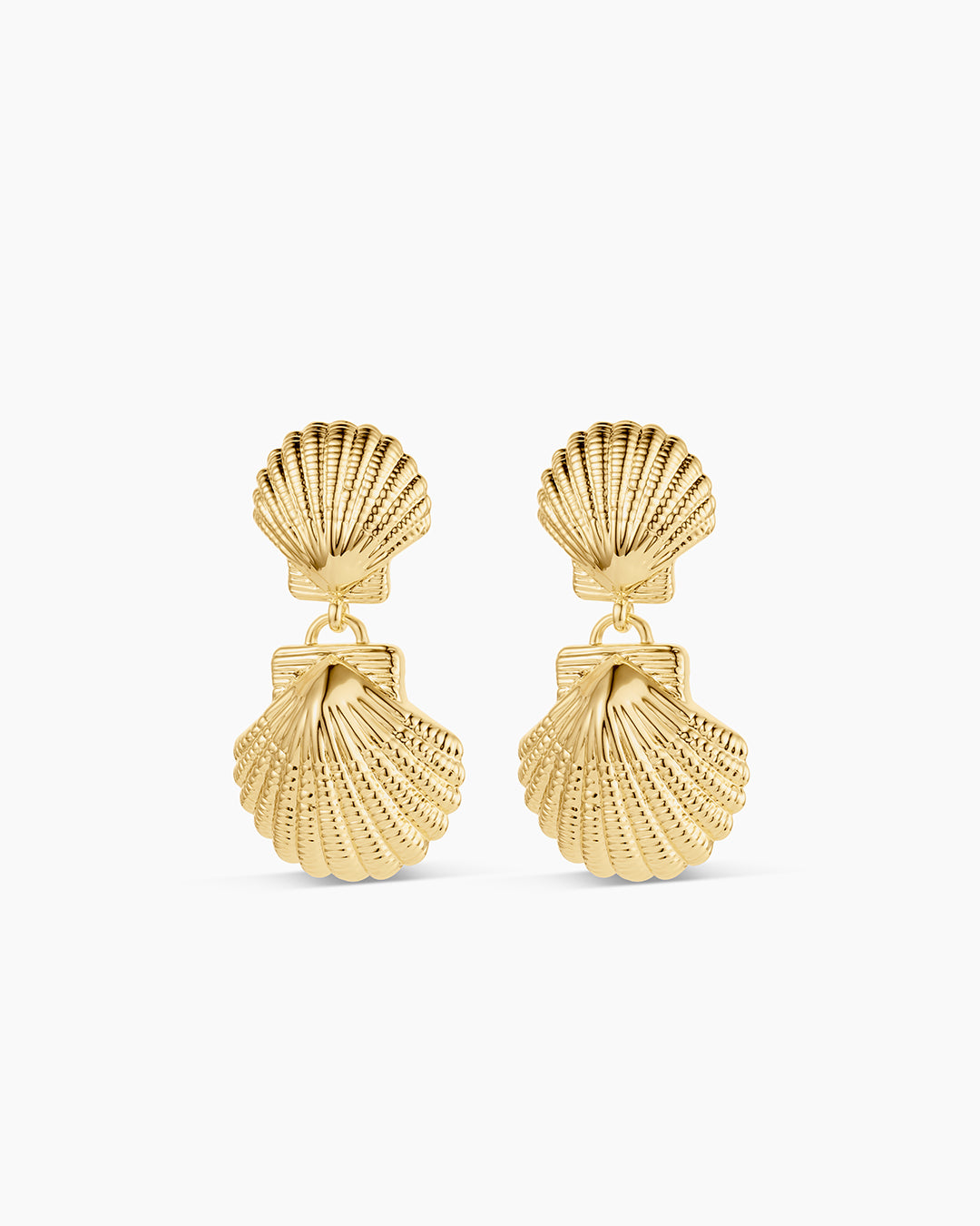 Shell Drop Earrings || option::18k Gold Plated