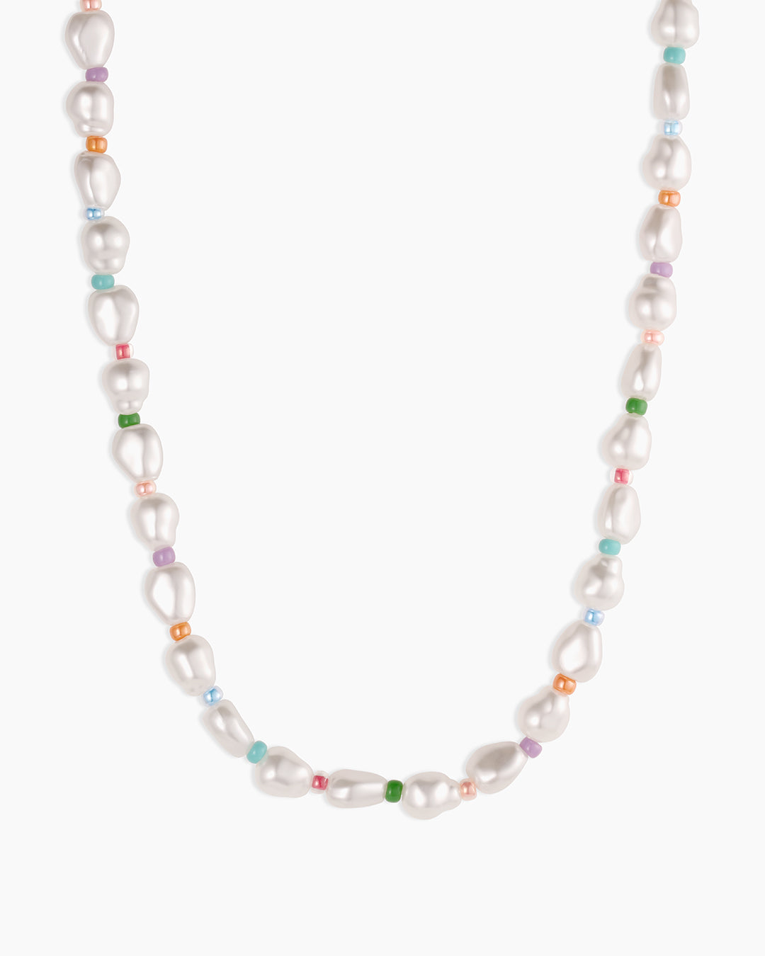 Pearl Rainbow Cove Necklace || option::18k Gold Plated