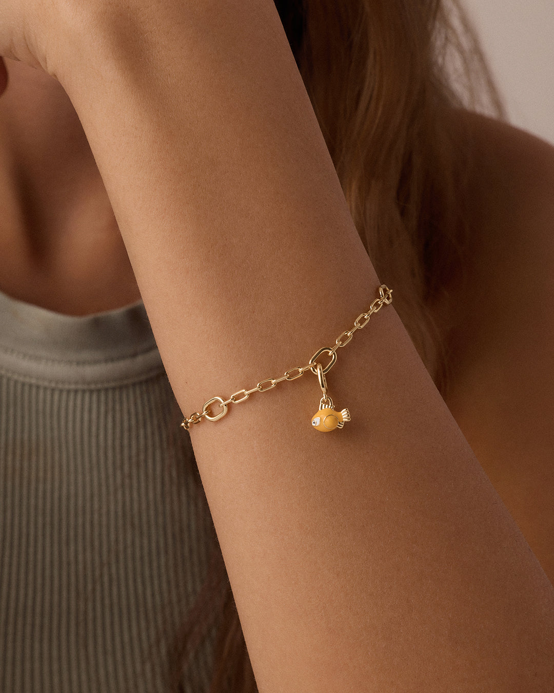 Goldfish Parker Charm || option::18k Gold Plated