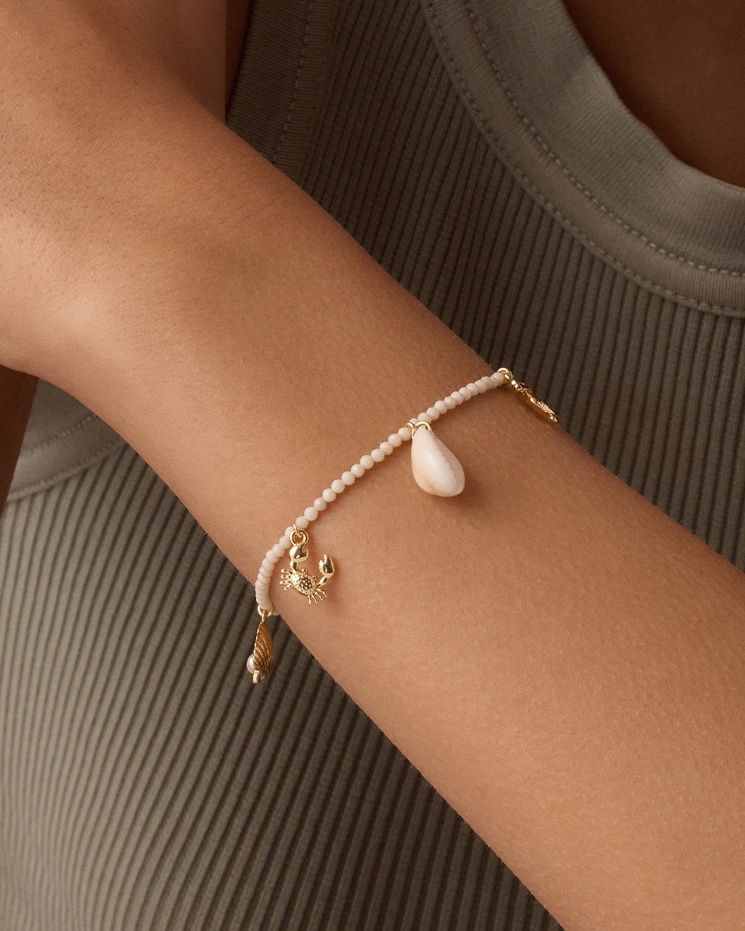 Ocean Mini Charm Bracelet || option::18k Gold Plated