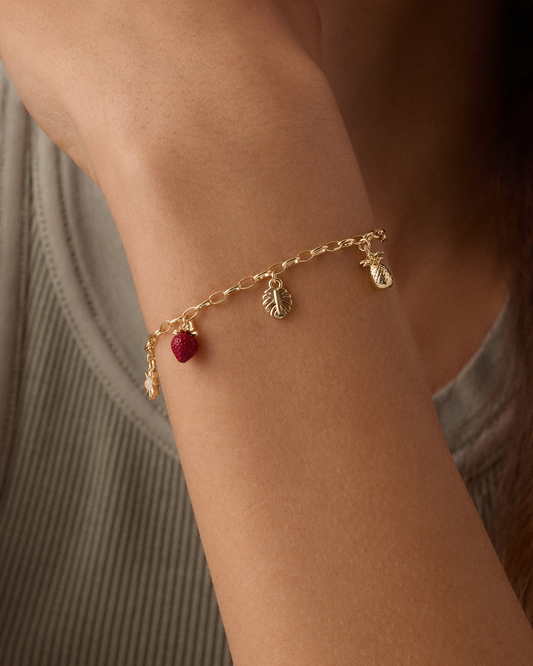 Summer Mini Charm Bracelet || option::18k Gold Plated