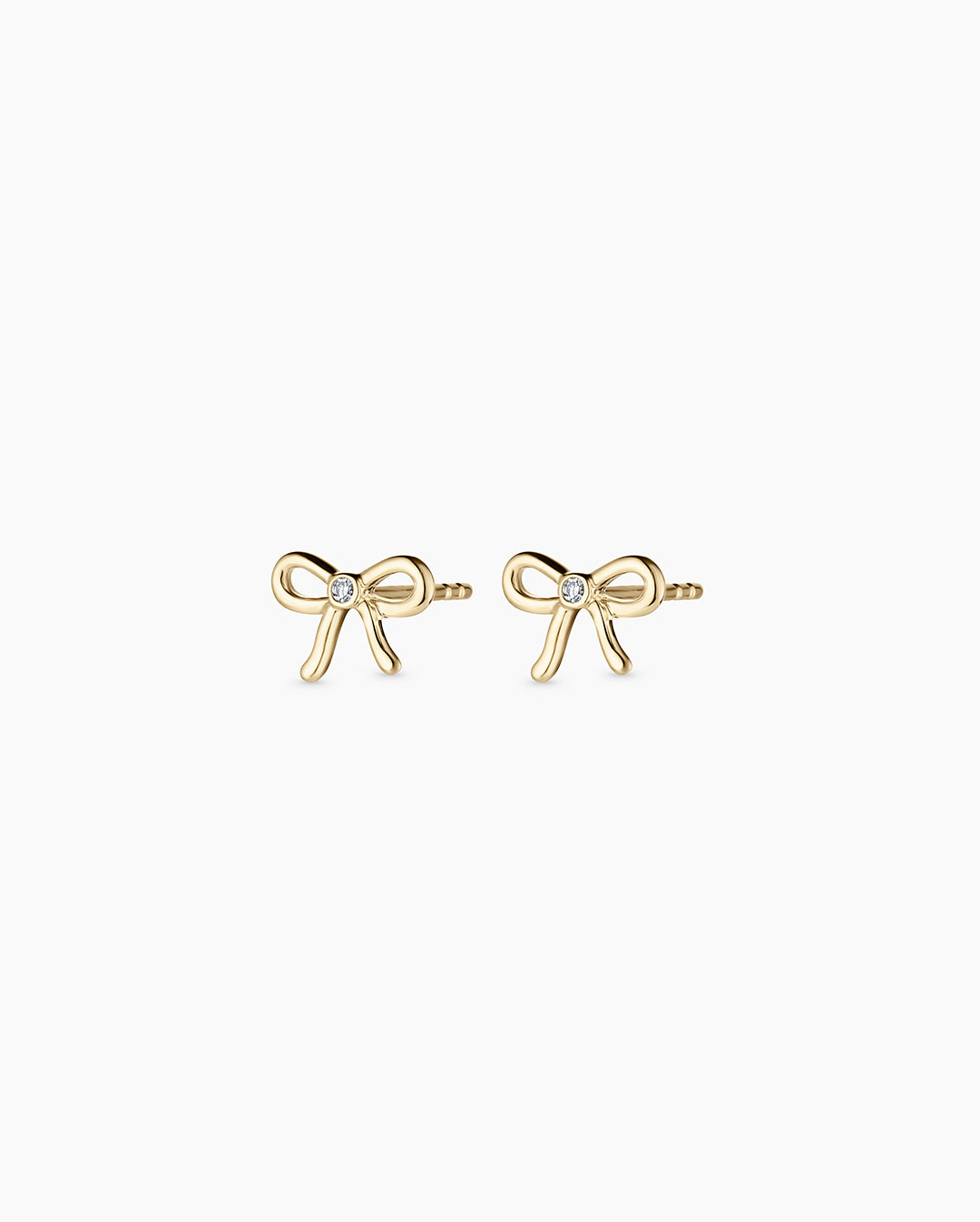 Diamond Put a Bow on it Studs || option::14k Solid Gold