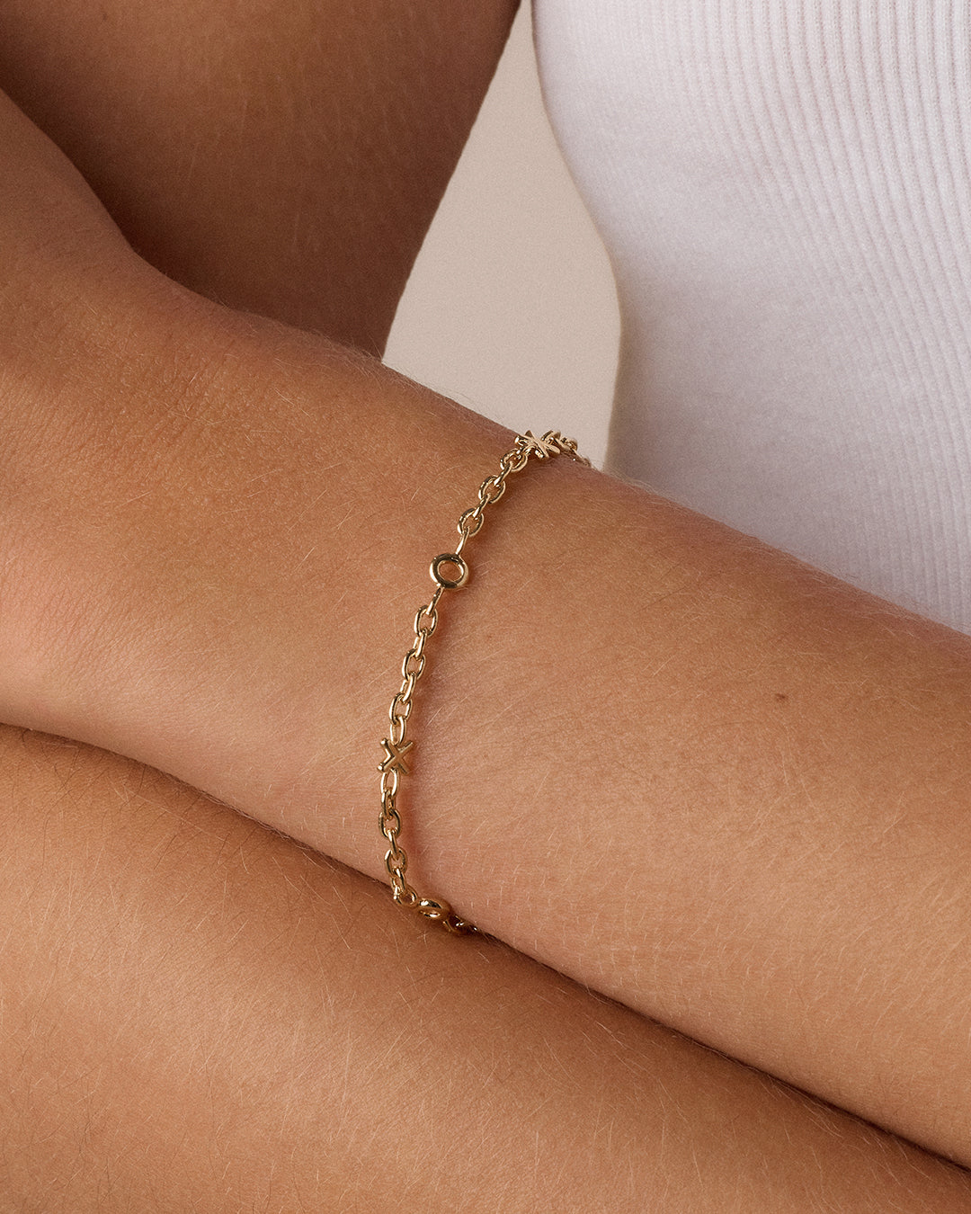 XOXO Bracelet || option::18k Gold Plated