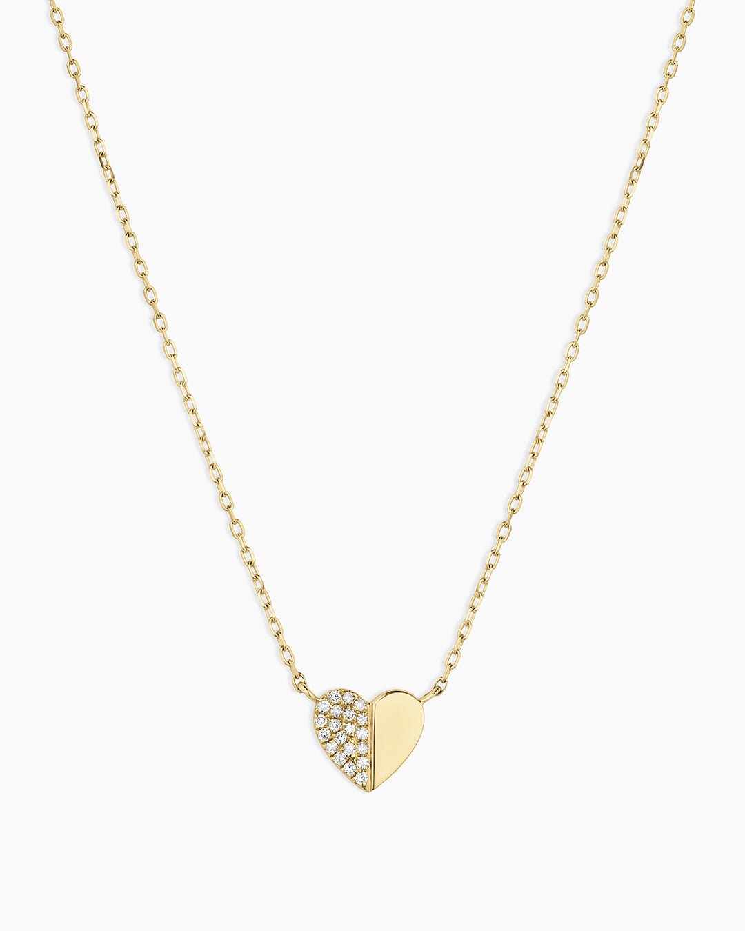 Diamond Bond Necklace || option::14k Solid Gold, Single - Diamonds Left