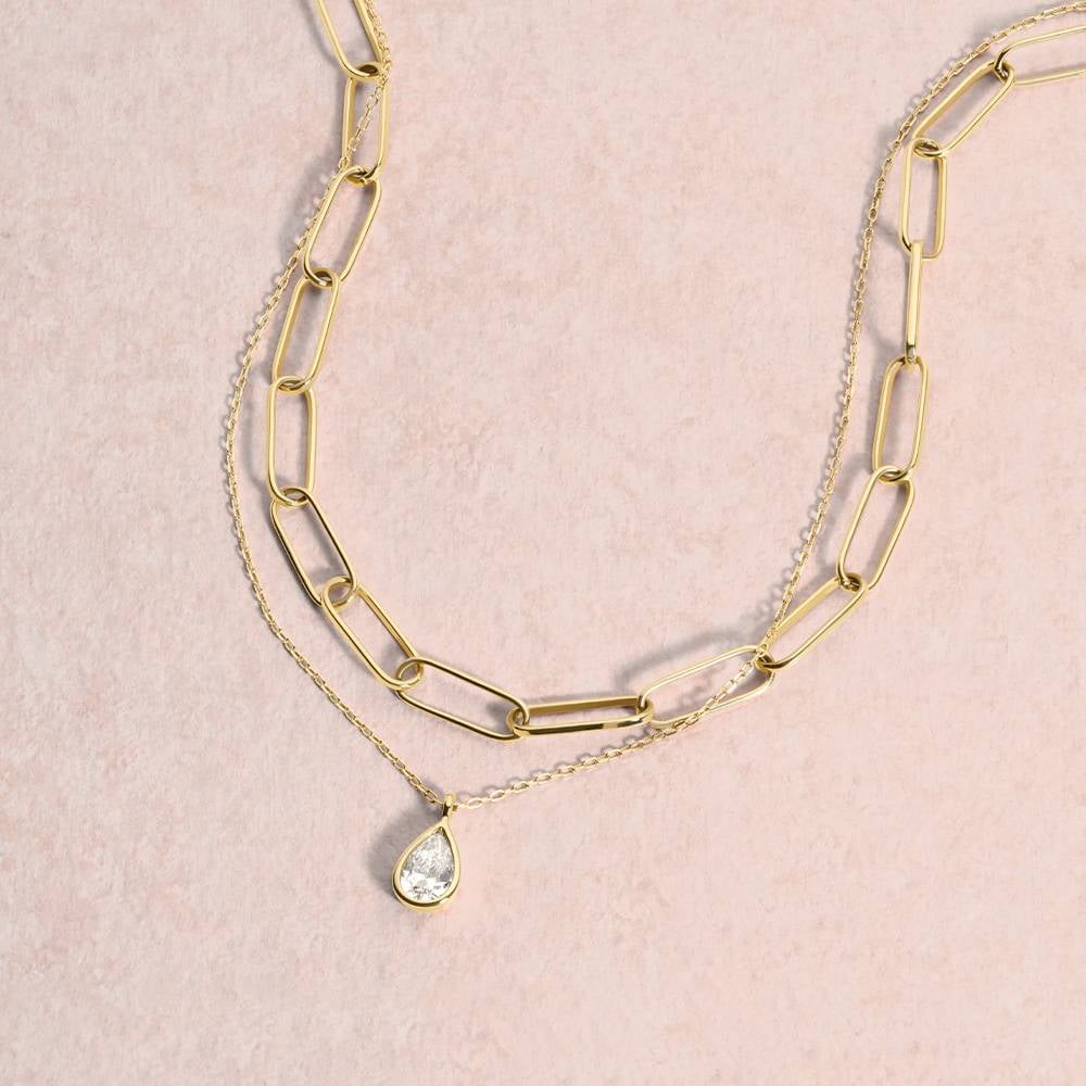 solid gold chain link and diamond necklaces