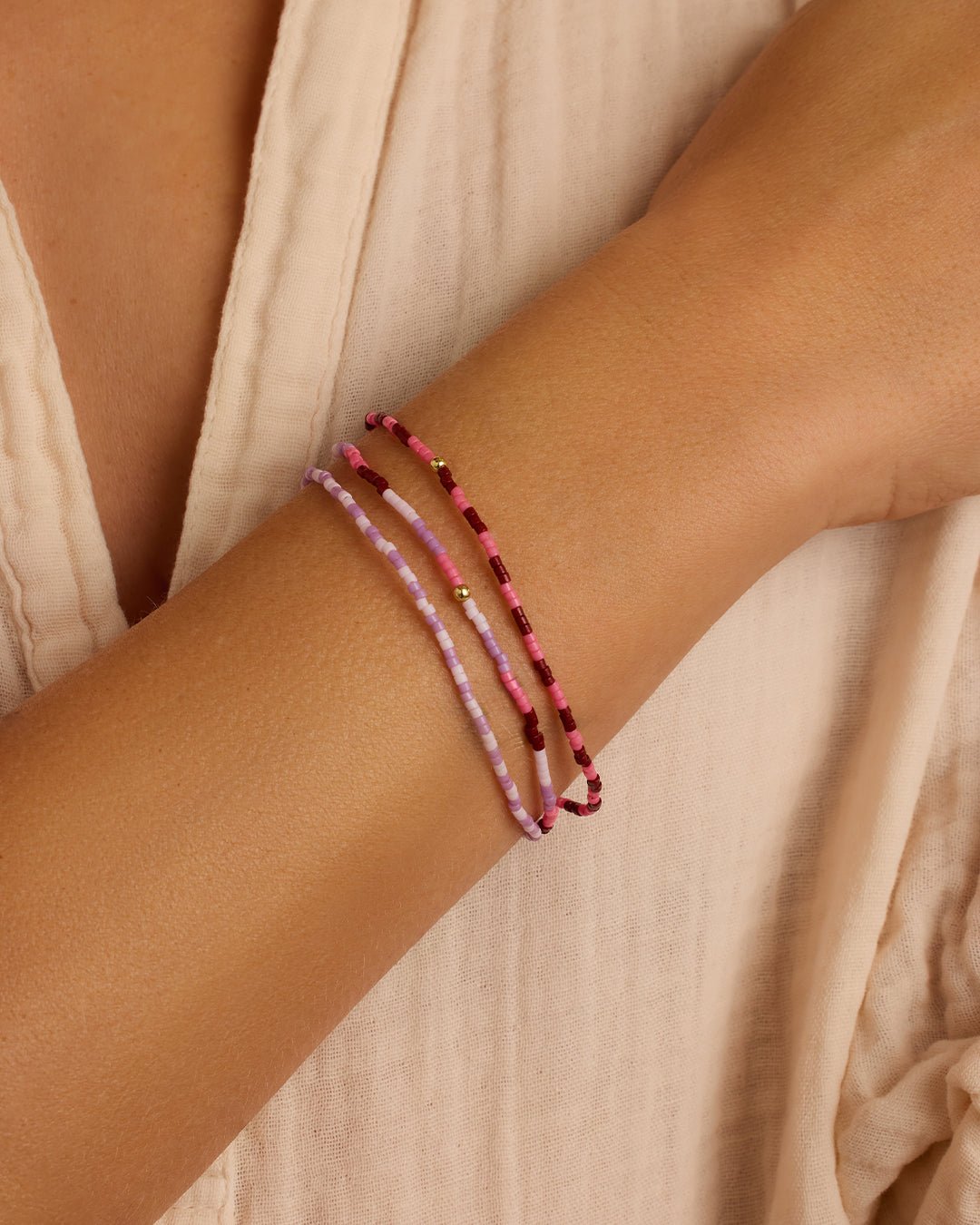 Gigi Stripe Bracelet Set || option::Gold Plated, Malibu