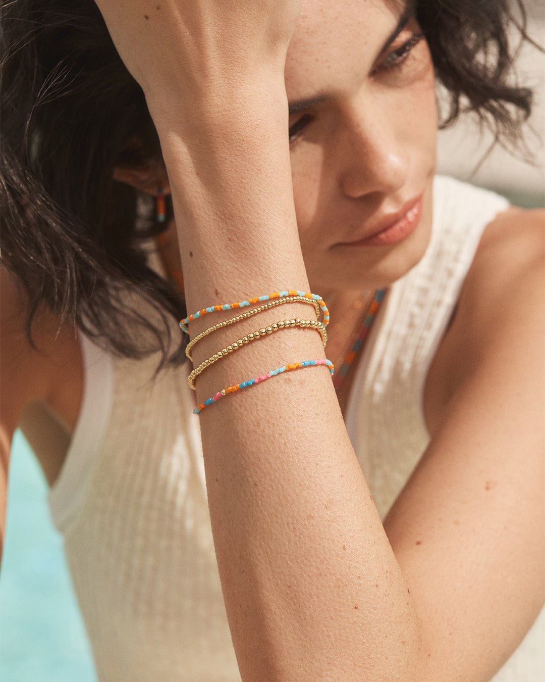 Gigi Stripe Bracelet Set || option::Gold Plated, Miami || set::gigi-stripe-bracelet-set-miami-stl