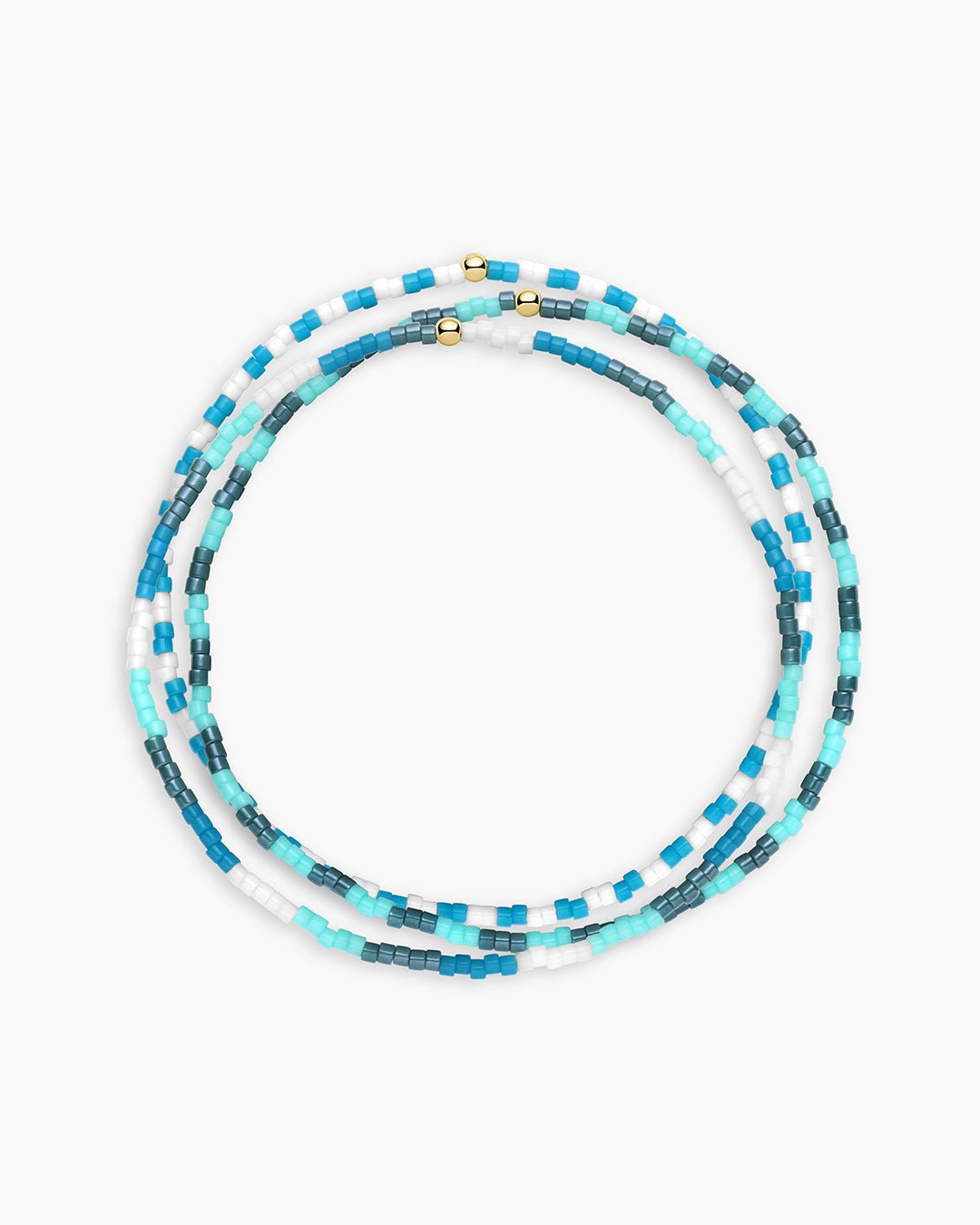 Gigi Stripe Bracelet Set || option::Gold Plated, Laguna