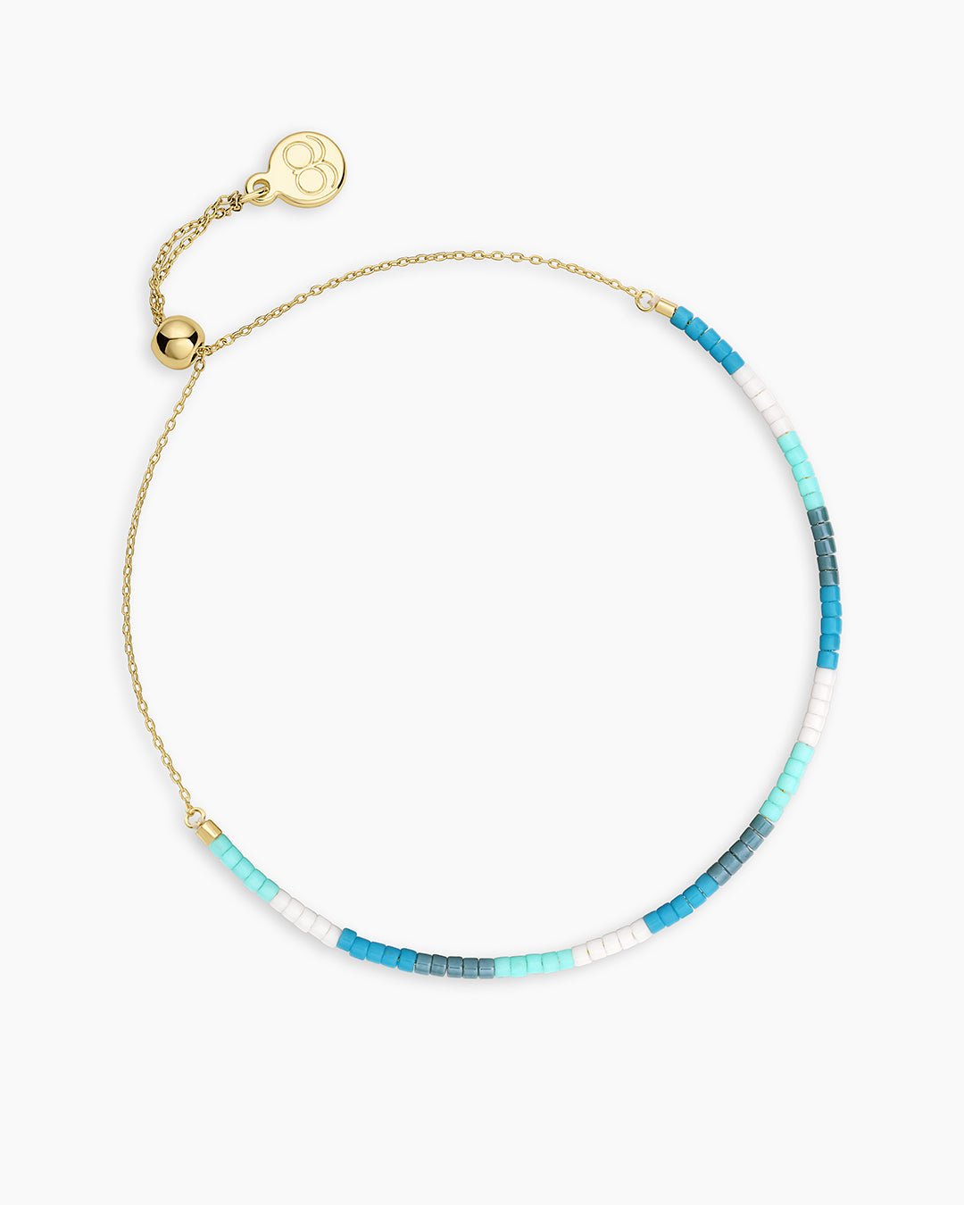 Gigi Stripe Adjustable Bracelet || option::Gold Plated, Laguna