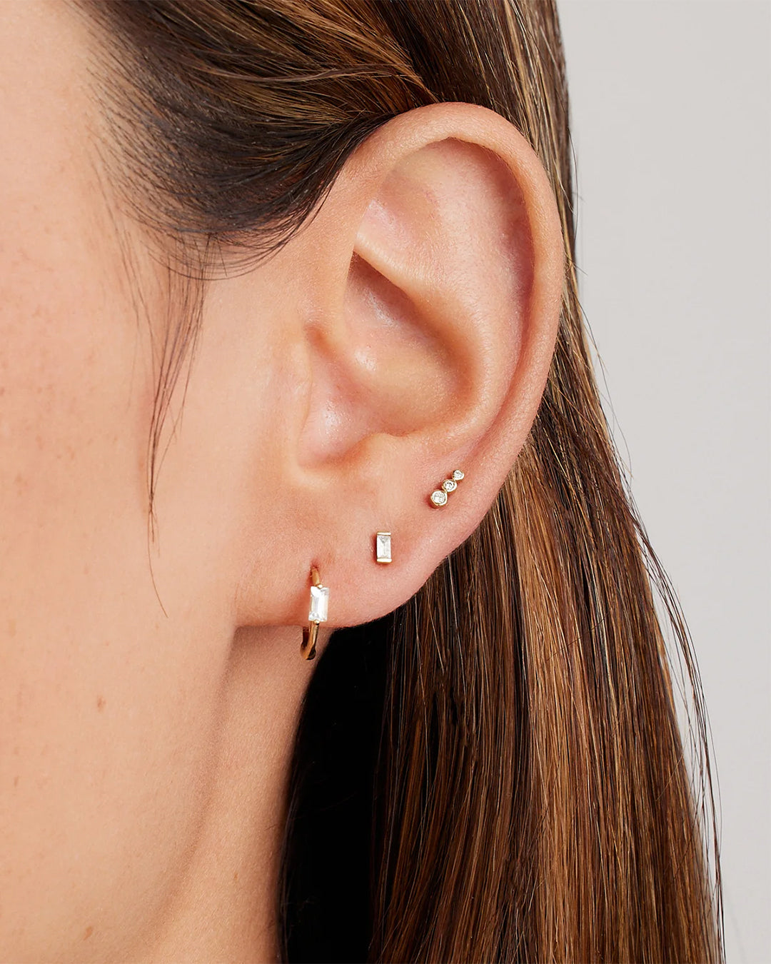 Diamond Pavé Bar Flat Back Studs Earring in 14K Solid Gold/Pair, Women's by Gorjana