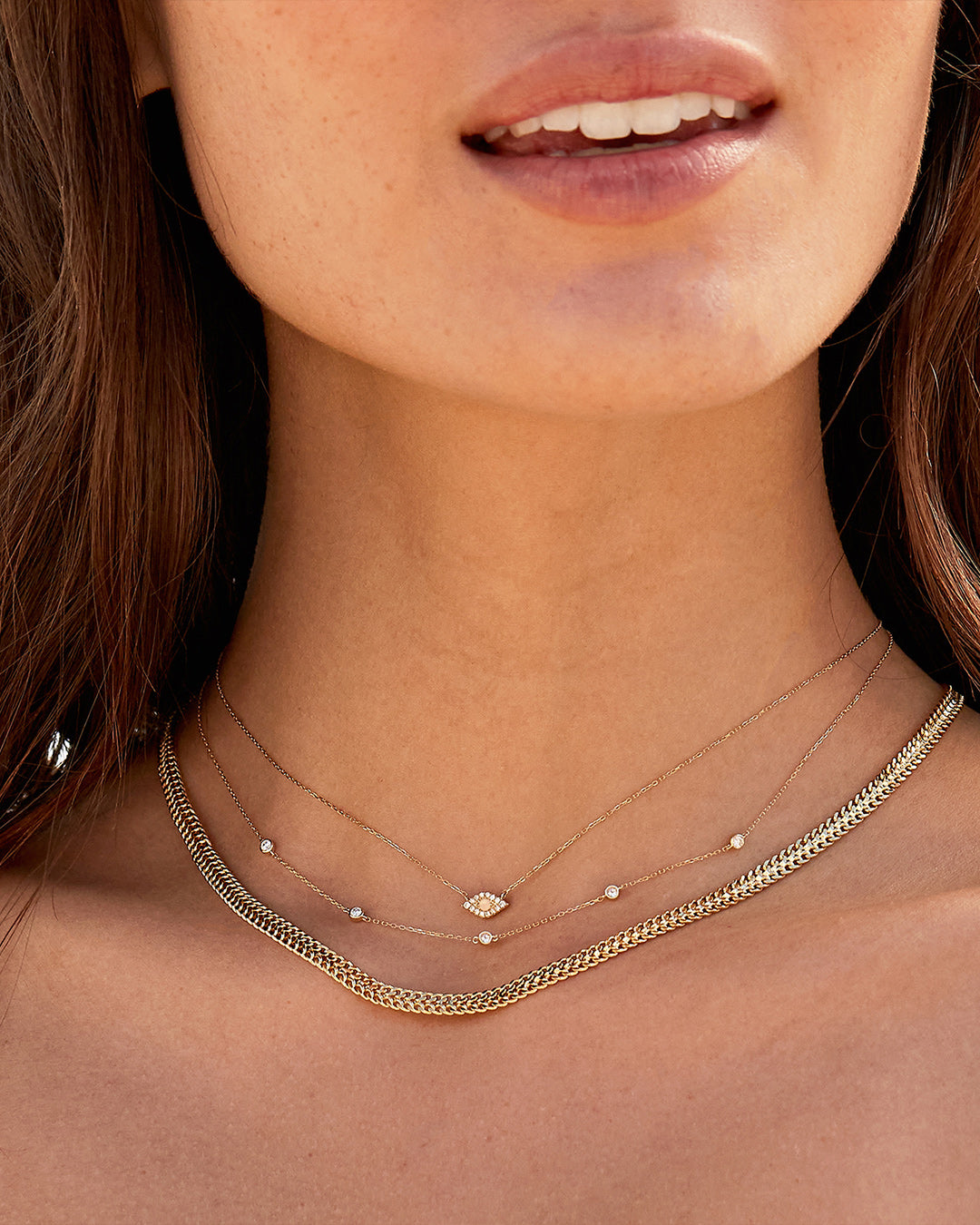 Classic Five Diamond Necklace –