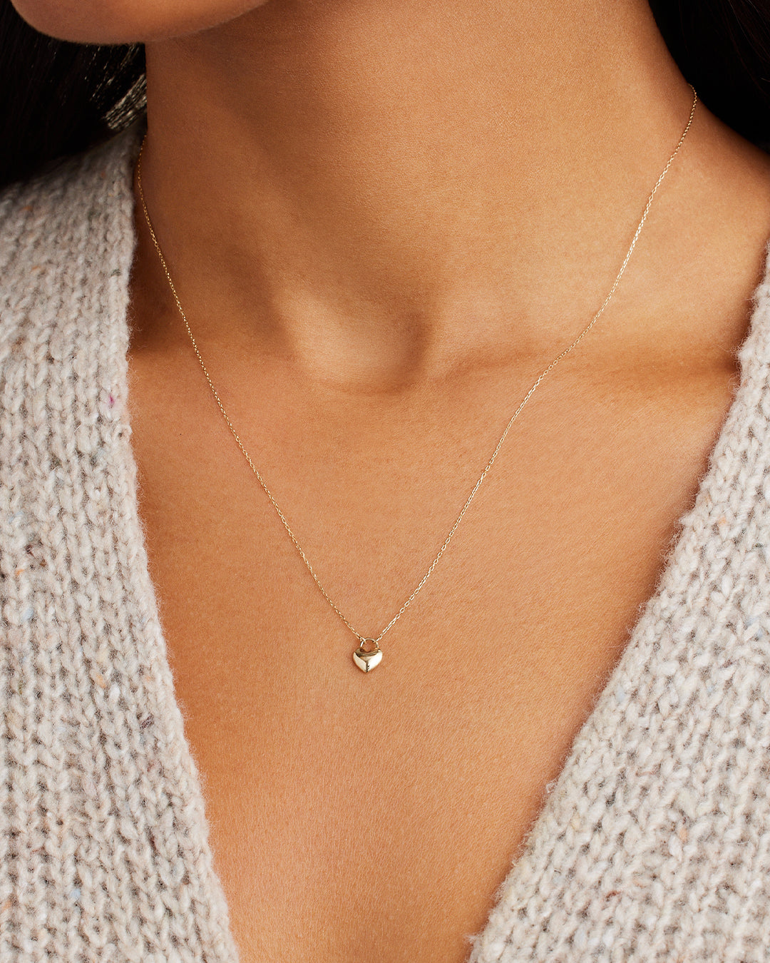 Women's 14K Solid Gold Diamond Lock Necklace | The Gold Goddess