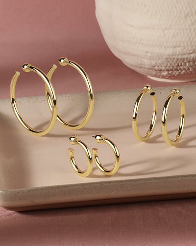 Gold plated hoop earrings