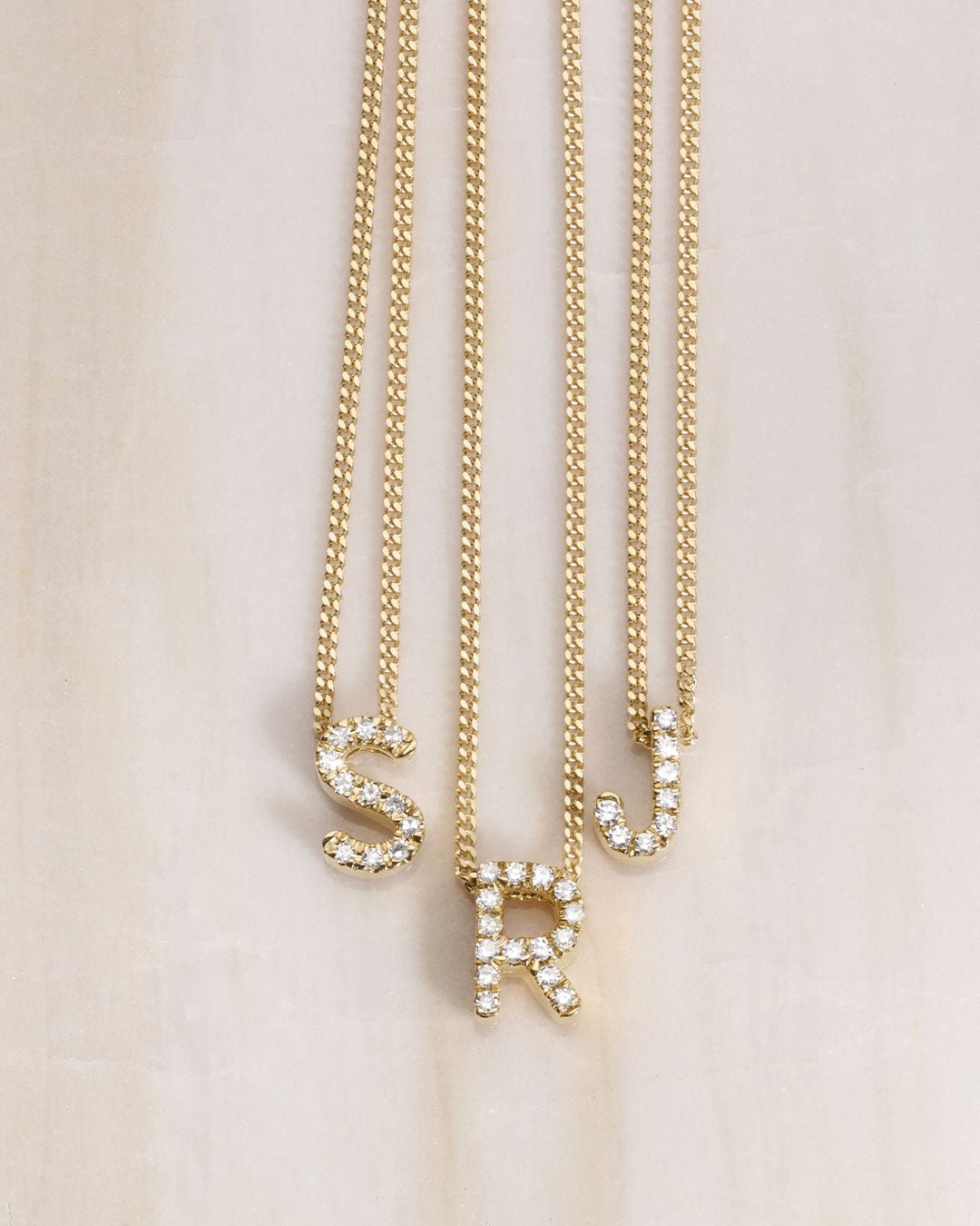 alphabet diamond necklaces