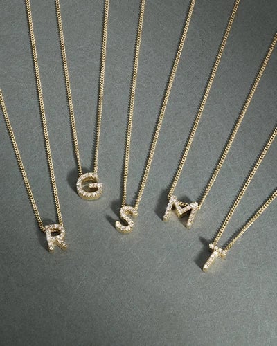Diamond Alphabet Necklaces