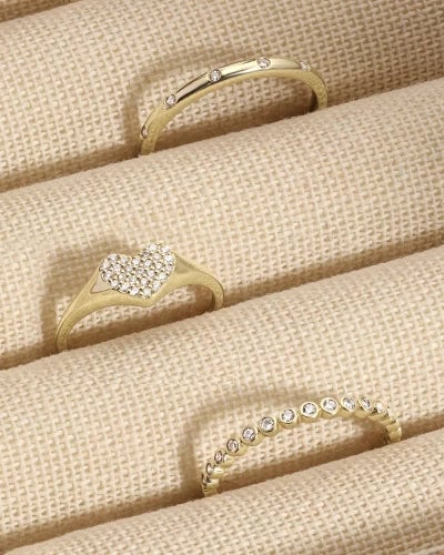 14k solid gold and diamond rings