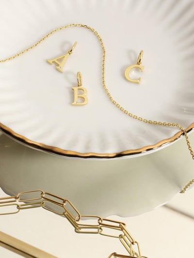 solid gold alphabet charms