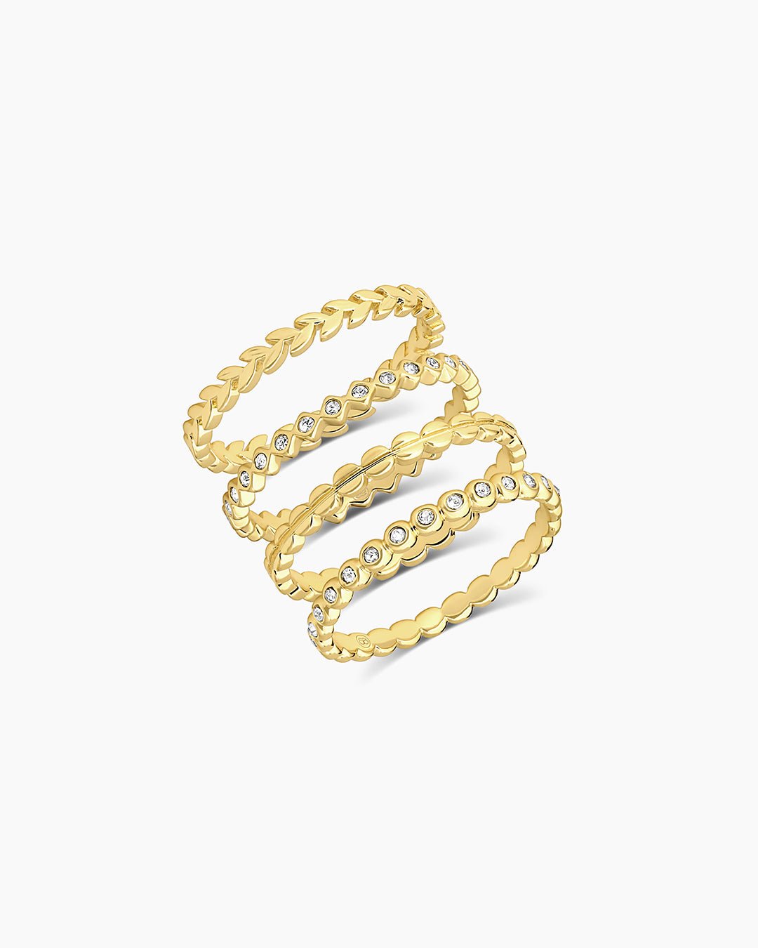 Mini stackable ring set || option::Gold Plated