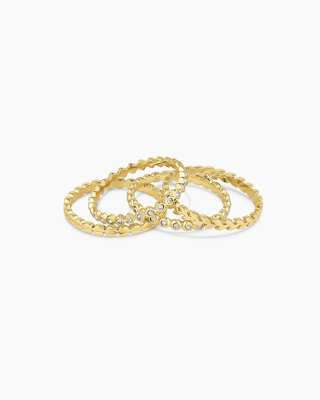 Mini stackable ring set || option::Gold Plated