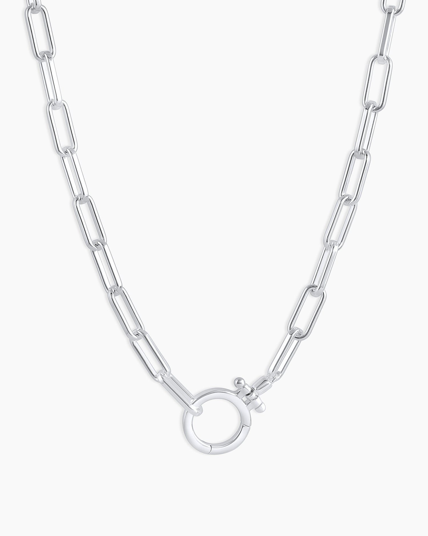 Parker Necklace Paperclip Necklace || option::18 in., Silver Plated