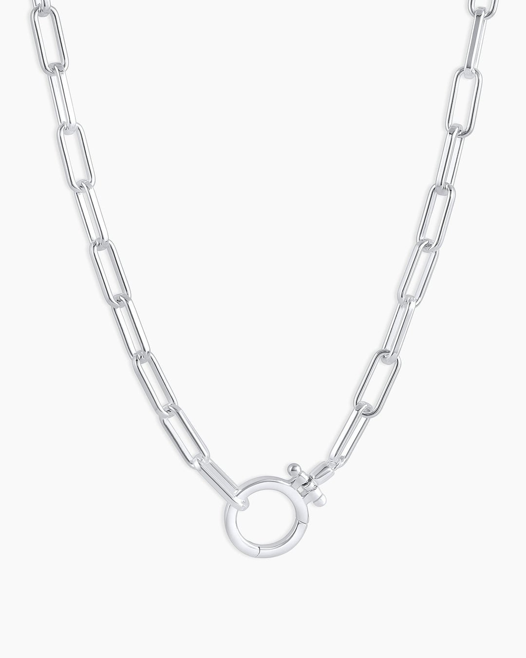 Parker Necklace Paperclip Necklace || option::18 in., Silver Plated
