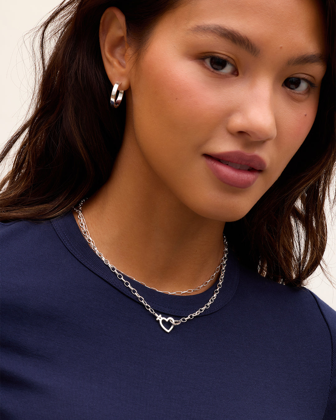 Parker Heart Necklace || option::Silver Plated