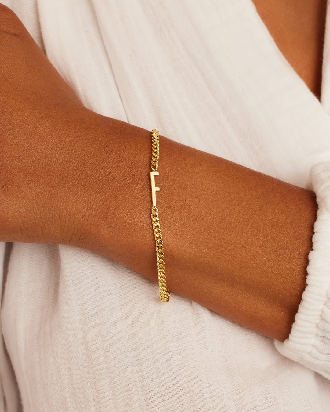 Wilder Alphabet Bracelet Alphabet Bracelet #F || option::Gold Plated, F