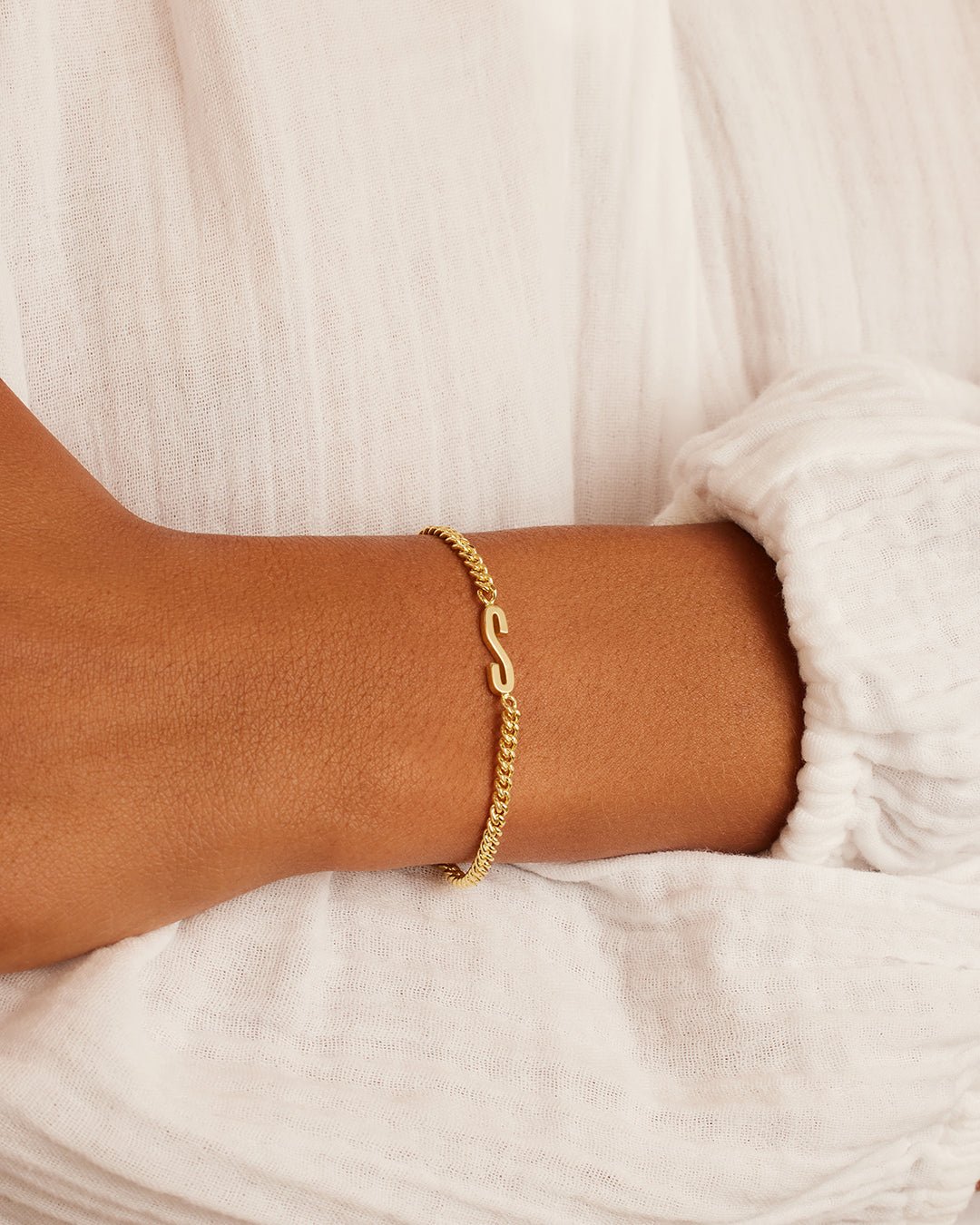 Wilder Alphabet Bracelet Alphabet Bracelet #S || option::Gold Plated, S