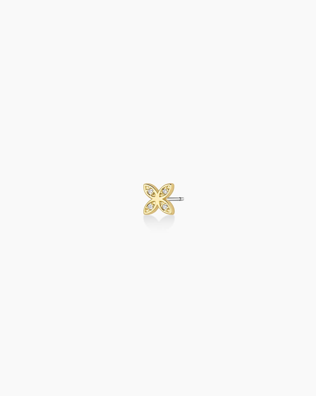 Flower Charm Stud || option::Gold Plated, Flower