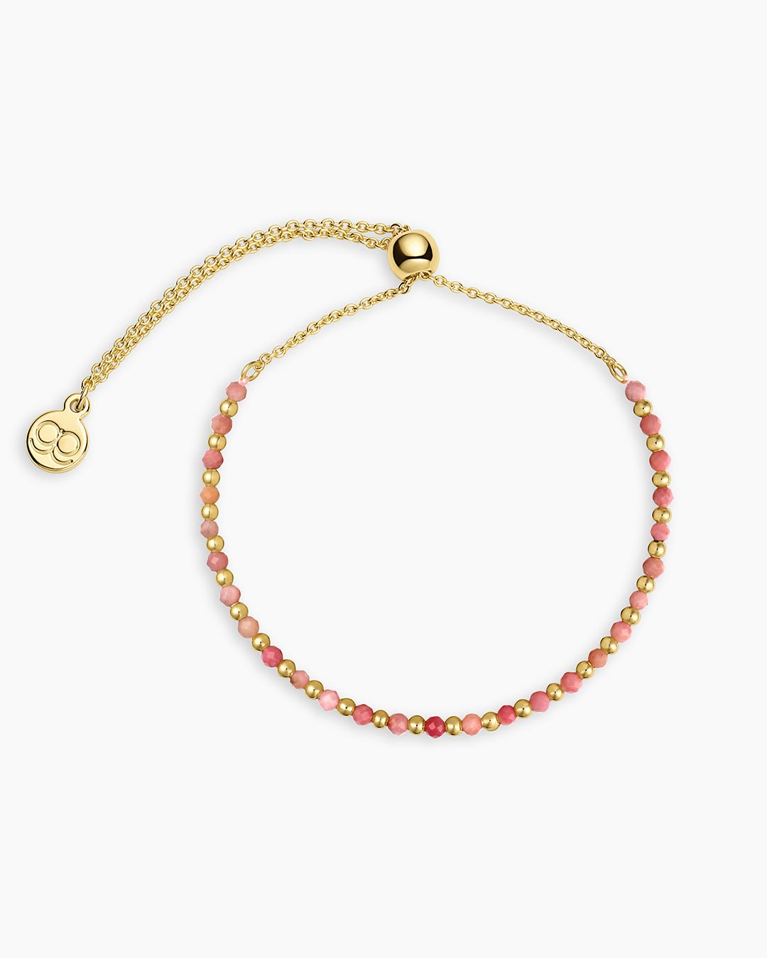 Power Gemstone Brooks Bracelet for Compassion || option::Gold Plated, Rhodochrosite