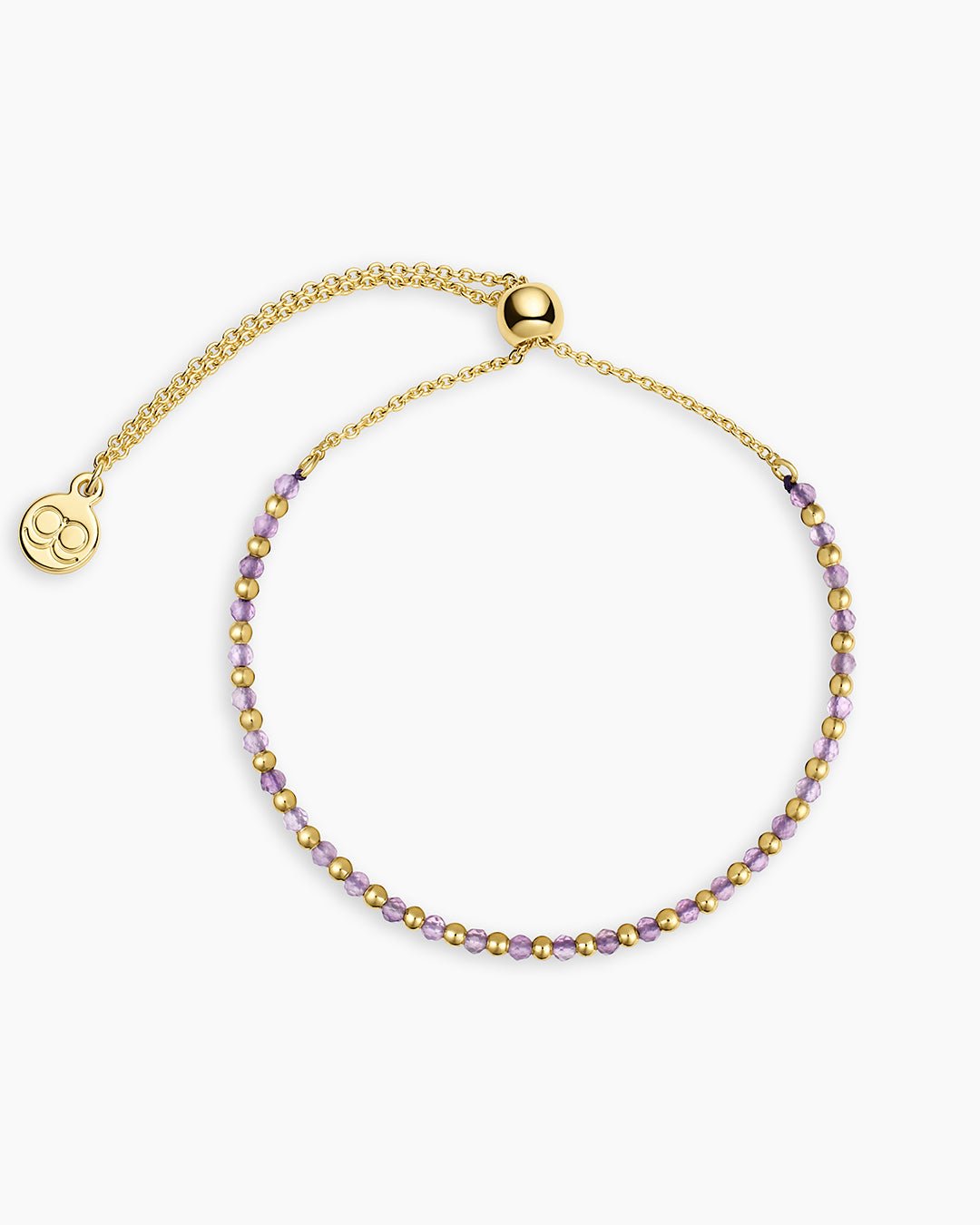 Power Gemstone Brooks Bracelet for Tranquility || option::Gold Plated, Amethyst
