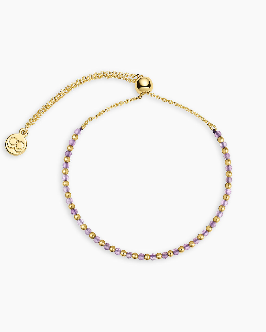 Power Gemstone Brooks Bracelet for Tranquility || option::18k Gold Plated, Amethyst - Tranquility