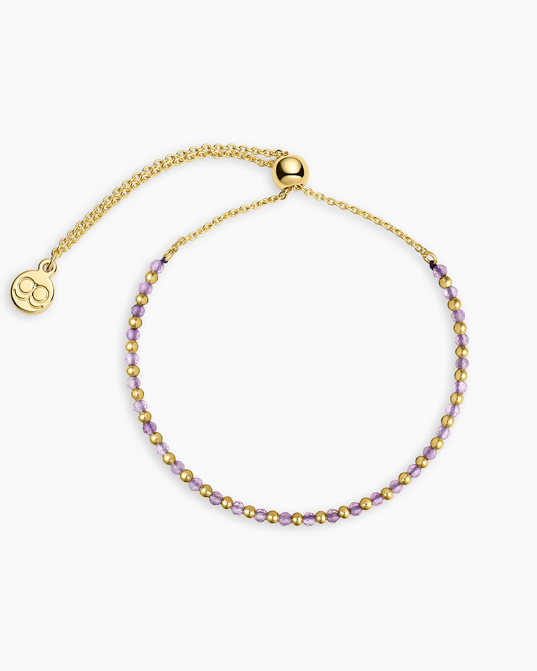 Power Gemstone Brooks Bracelet for Tranquility || option::18k Gold Plated, Amethyst - Tranquility