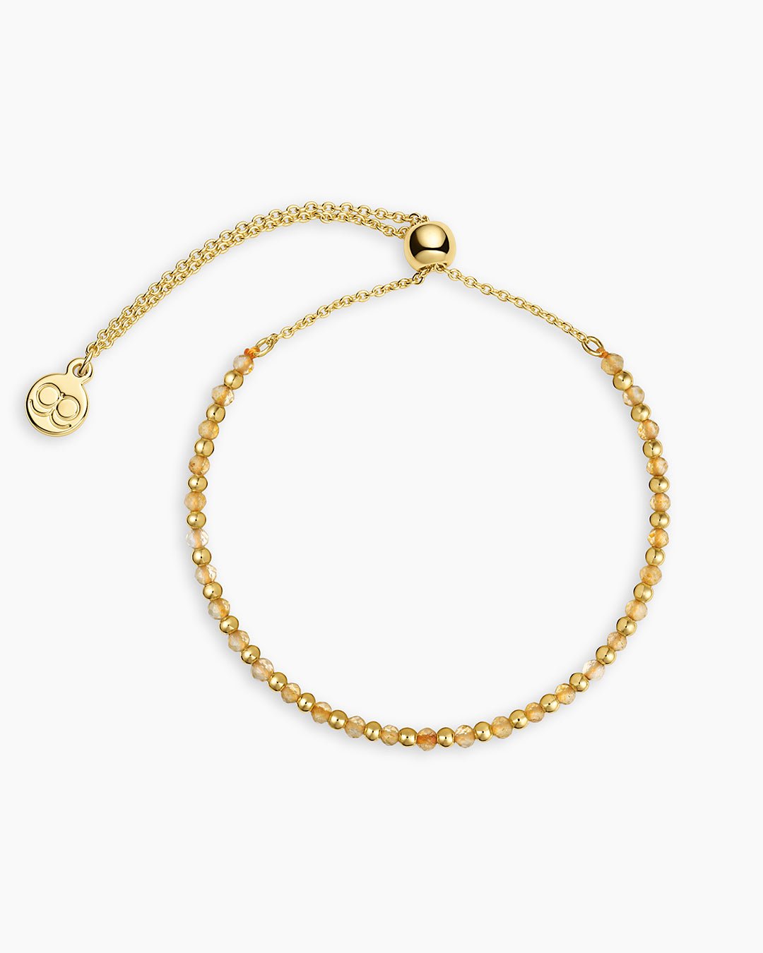 Power Gemstone Brooks Bracelet for Abundance || option::Gold Plated, Citrine