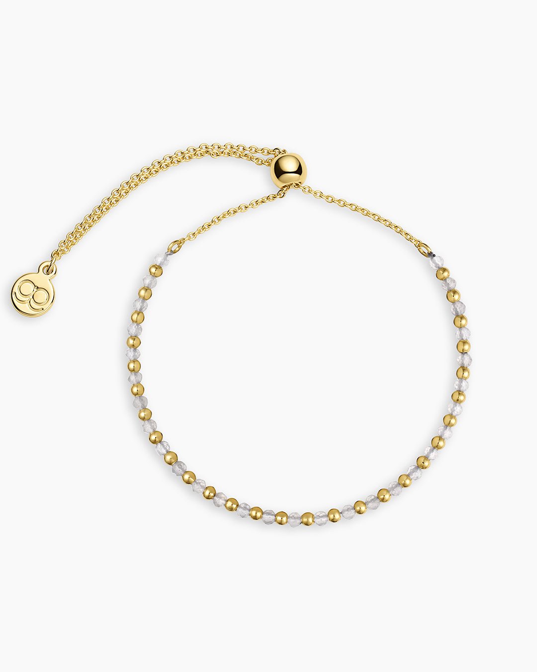 Power Gemstone Brooks Bracelet for Wisdom || option::Gold Plated, Labradorite