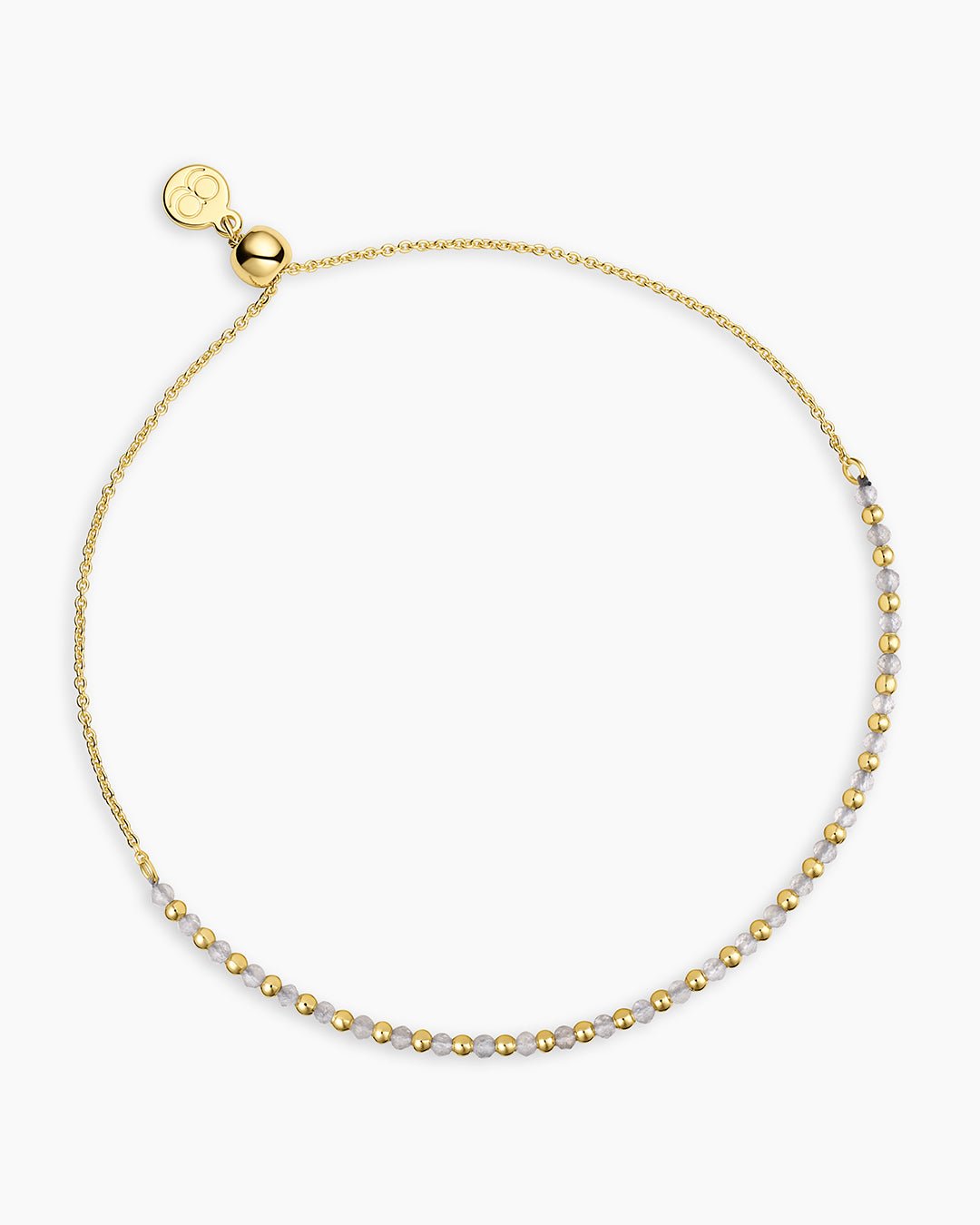 Power Gemstone Brooks Bracelet for Wisdom || option::Gold Plated, Labradorite