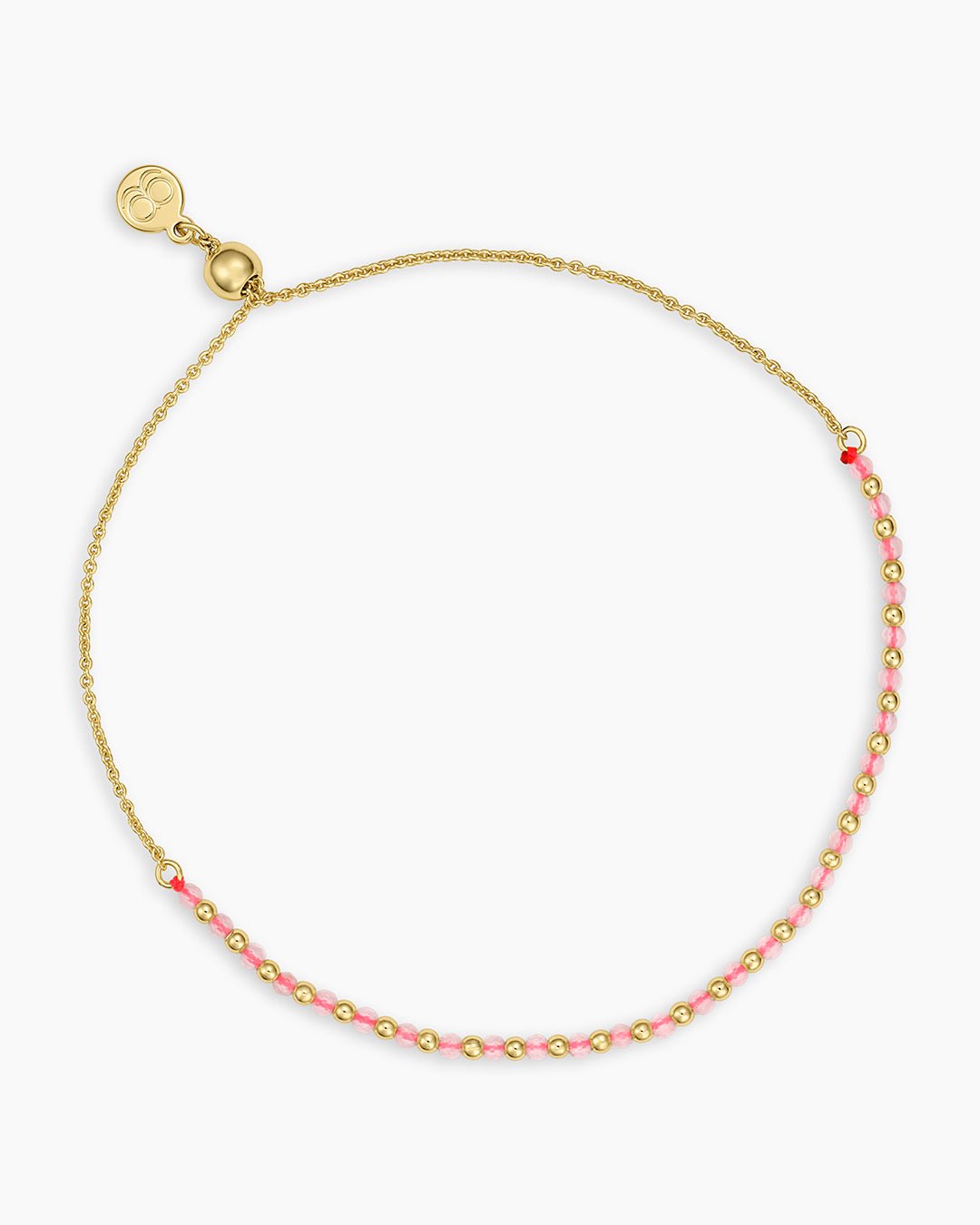 Power Gemstone Brooks Bracelet for Love || option::Gold Plated, Rose Quartz