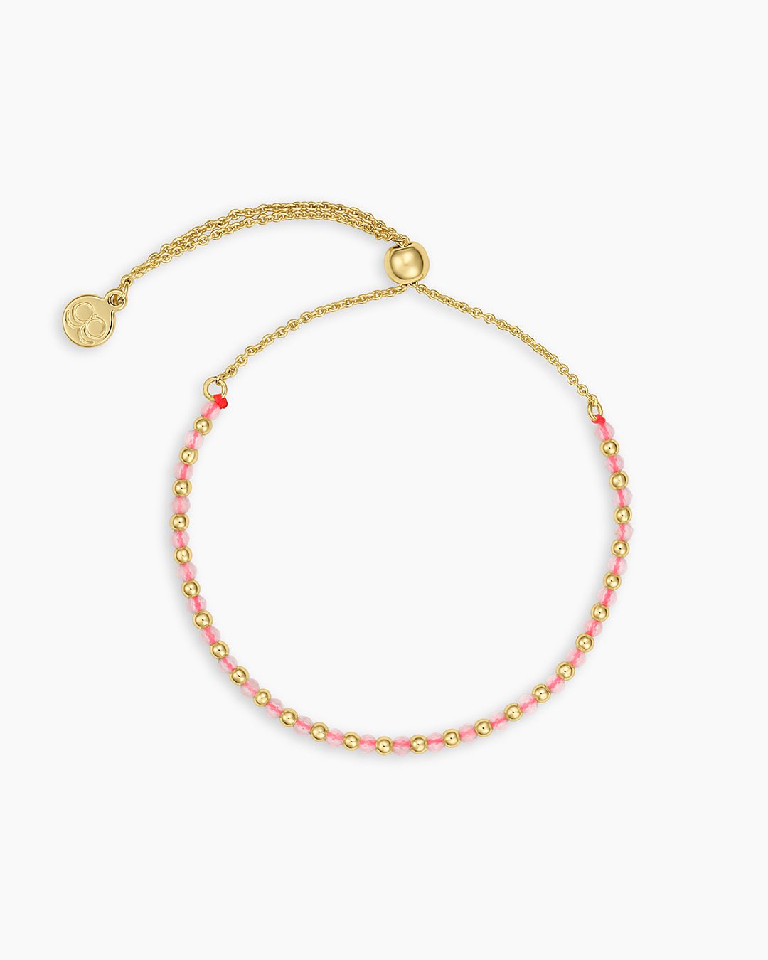 Power Gemstone Brooks Bracelet for Confidence || option::Gold Plated, Rose Quartz